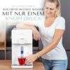 AURA Auftisch-Umkehrosmoseanlage mit Wasserstoff-Ionisator und Heißwasserfunktion mit Festwasseranschluss Weiß und Schwarz W23 -