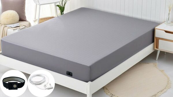 Spannbettlaken mit Erdung, leitfähiges, geerdetes Bettlaken aus Silberfaser, Anti-ESD-Strahlungssicher, elektrostatisch - 2 Akti